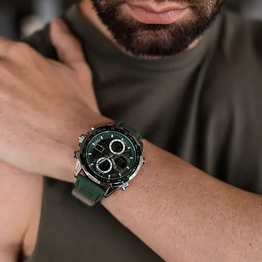 Наручний годинник чоловічий Naviforce Fly ArmyGreen Сріблястий (2743) - фото 4