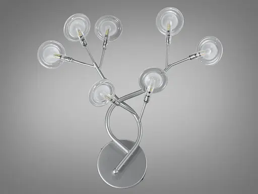 Красивый настенный светильник "Светлячок" на 7 ламп, цвет хром сатин - фото 1