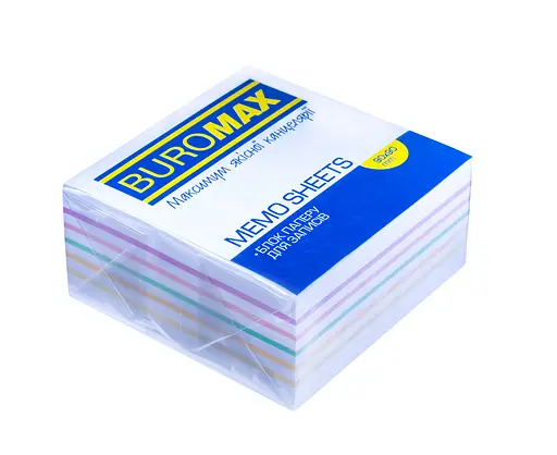 Блок бумаги для заметок Радуга, 90x90x40 мм, склеенный