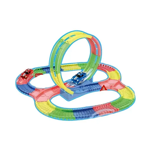 Трек на радіокеруванні 7281 підсвічування машинок, пульт керування, дорожні знаки 144 деталі