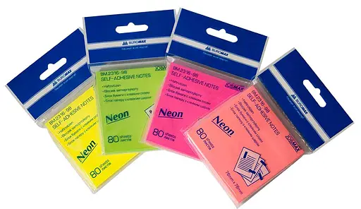 Блок для заметок Neon, 76x76 мм, 80 листов (в ассортименте) - фото 2