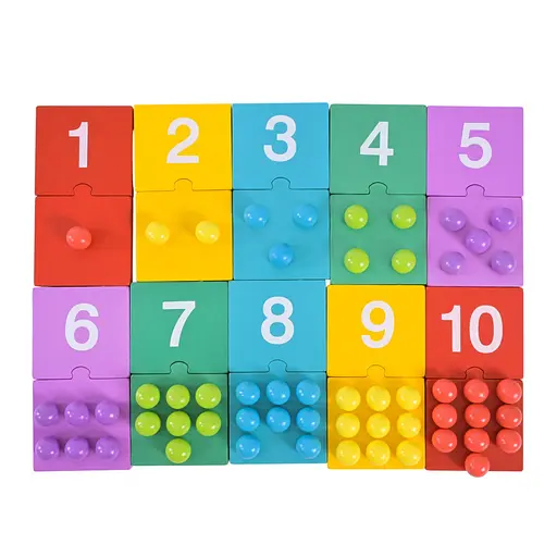 Детская деревянная игрушка "Цифры" Bambi C9412 пазлы цифры, бусины - фото 2