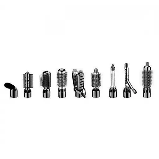 Фен браш стайлер Gemei Gm-4835 10 в 1 з насадками, що обертаються, щітка для вирівнювання та завивки волосся гребінець - фото 2