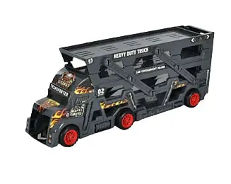 Трейлер-гараж с 8-ю машинками K180A15 30см, игровое поле, в коробке (6903317435951) Серый - фото 1