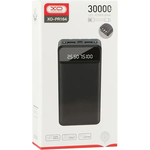 Внешний аккумулятор XO PR164 30000mAh 10W Black (127706) - фото 3