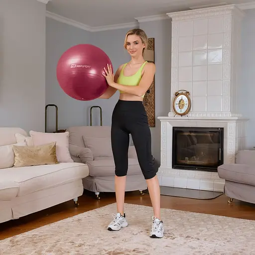 Фітбол Hop-Sport 45 см HS-R045YB сливовий + насос - фото 6