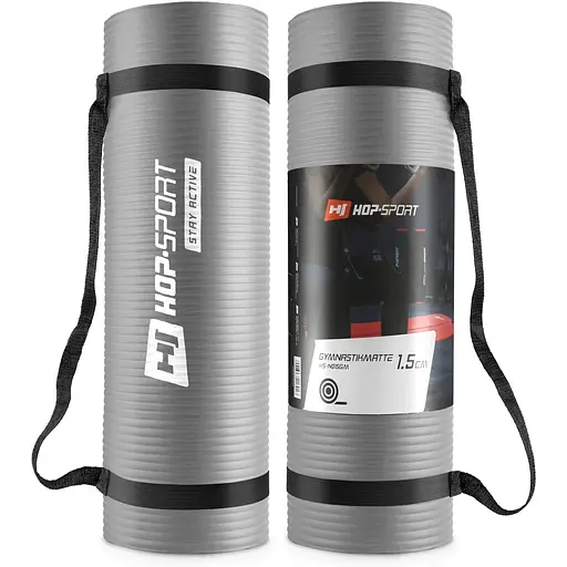 Мат для фитнеса и йоги Hop-Sport HS-N015GM 1,5см серый - фото 2
