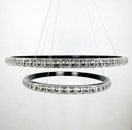 Подвесной светильник Delight Collection в черном каркасе с двойным кольцом Line.F SGJ 11/600+800 - фото 1