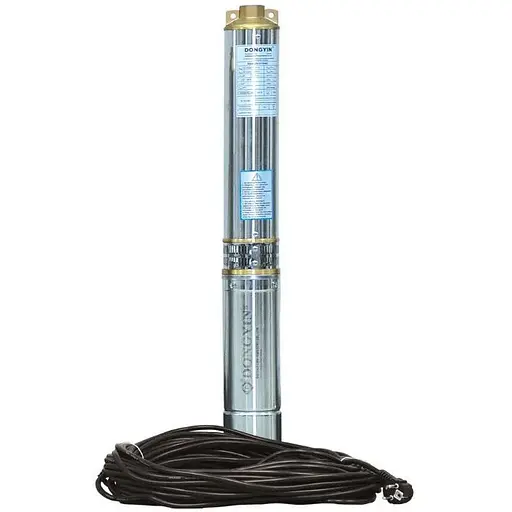 Насос центробежный скважинный DONGYIN 0.55кВт H 51(38)м Q 100(60)л/мин Ø102мм (кабель 30м) 777471 - фото 1