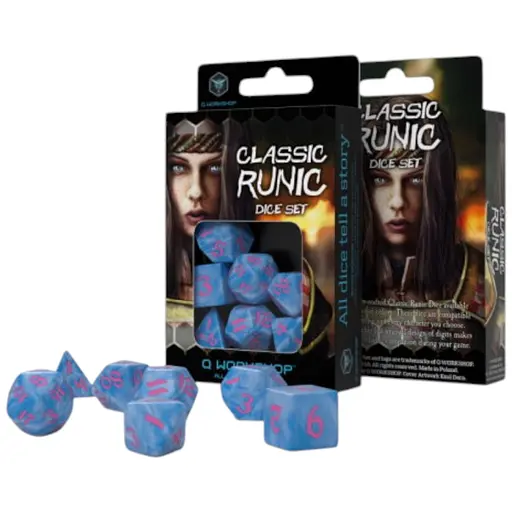 Набір кубиків Classic Runic Glacier & pink Dice Set , 7 шт. (SCLR2G)