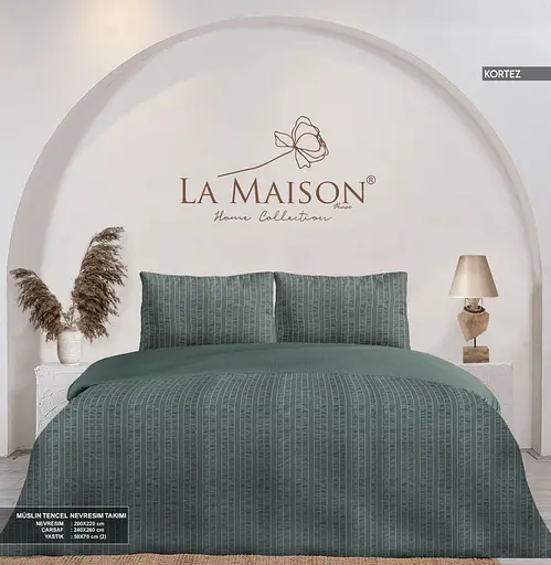 Постільна білизна Korte Yesil Муслін+Тенсел La Maison pbe0051993 - фото 2