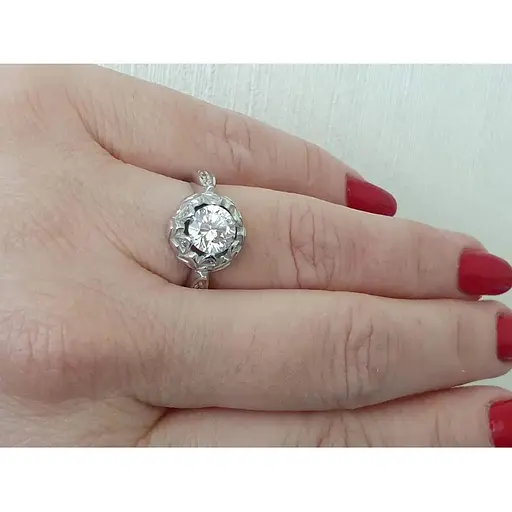 Серебряное кольцо Агни с фианитами. 1367/9Р ШЕРИ 17,5 - фото 4