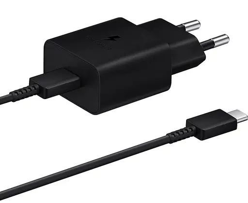 Зарядний пристрій Samsung 15Вт USB-С, кабель USB-C USB-C, 1м, чорний (EP-T1510XBEGEU) - фото 1
