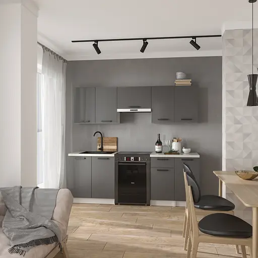 Кухня модульная MebelStar Nika 2,2 м Антрацит (MBS-1458)