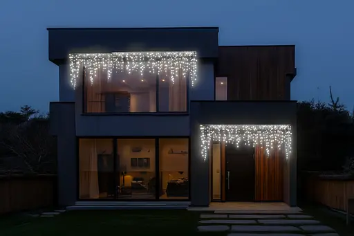 Новорічна гірлянда вулична Бахрома GarlandoPro 36 м 600 LED чорний провід Біле світло 36МBW - фото 2