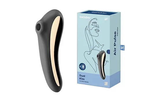 Вакуумний кліторальний стимулятор з вібрацією Satisfyer Dual Kiss чорний - фото 5