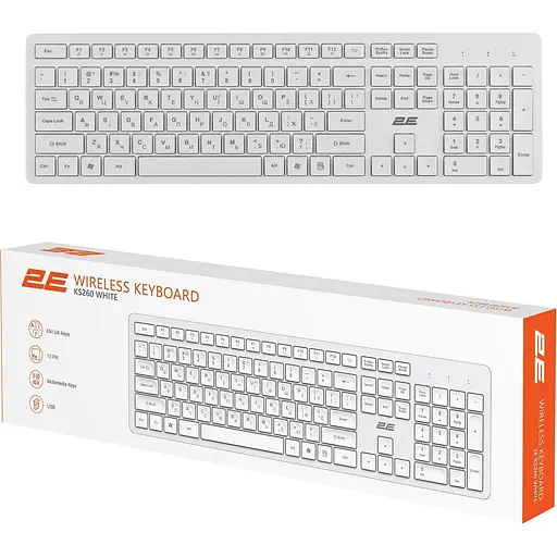 Клавиатура 2E KS260 WL UA White (2E-KS260WWH_UA) [150958] - фото 10