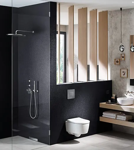 Панель змиву пластикова Koer KT-0607-01 157x198x3mm, кнопка квадратна KR5344, Хром - фото 2