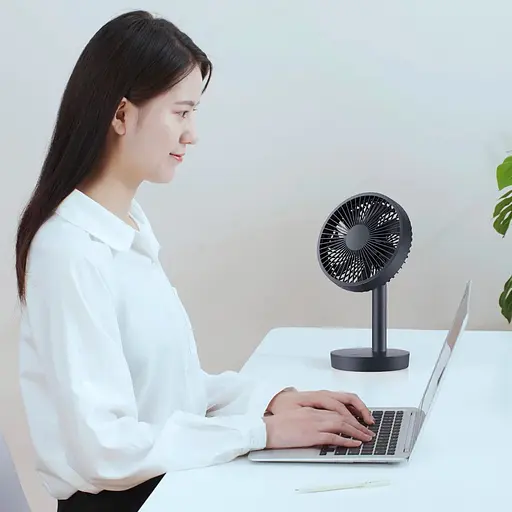 Вентилятор портативный JIPIN JP-F05 беспроводной на аккумуляторе 4000mAh черный - фото 7