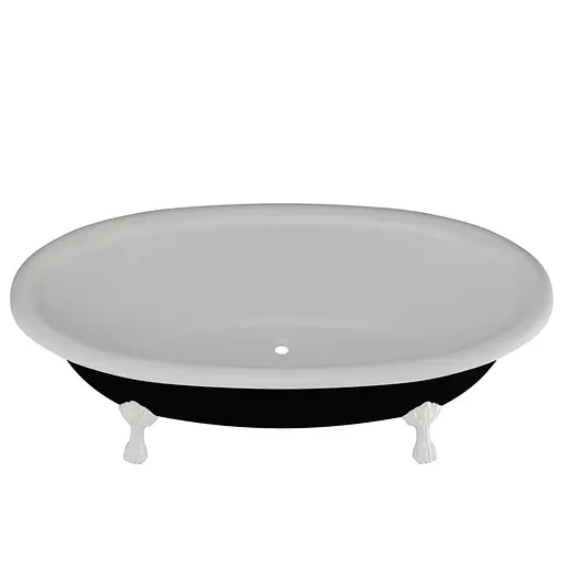 Ванна отдельностоящая матовая Amdcon Olmpa 180x90 черная из литого камня белые ножки OLMPA_180_nzhk_BLACK_MAT Черный матовый - фото 7