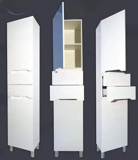 Пенал підлоговий Пік Альба лівий для ванної 40 см Білий 30412 - фото 7