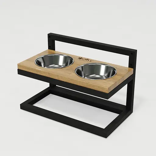 Hollky Flex S — миски на регульованій підставці для маленьких собак (2 × 0.450 л) - фото 2