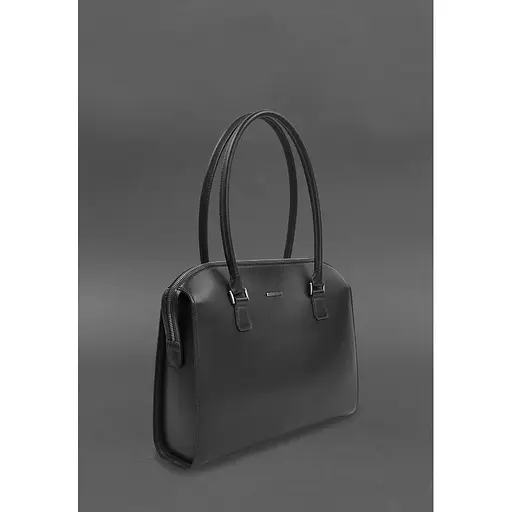 Жіноча шкіряна сумка Business чорний Краст - фото 1