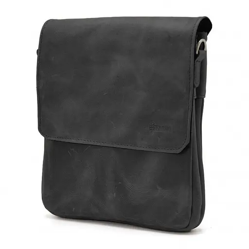 Кожаная мужская сумка через плечо TARWA 25х24х5 см sum0025354 - фото 5