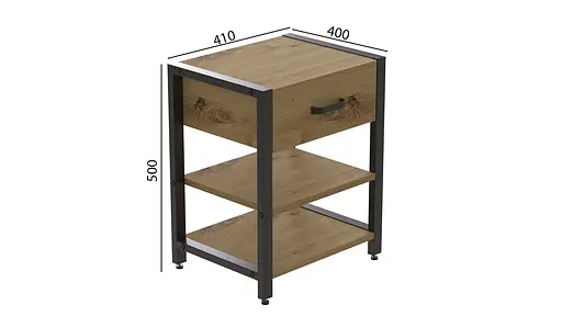 Тумба универсальная Ferrum-decor Вивьен 1/2 50x41x40 черный ДСП Дуб Артизан 16мм (FRD-104123) - фото 6