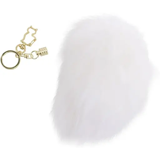 Металлическая анальная пробка Кроличий хвост Lockink Sevanda White Bunny-Tail Anal Pear-shape Plug - фото 2