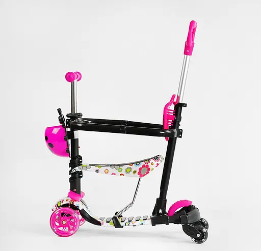 Детский самокат 5 в 1 Best Scooter L-S96302 розовый - фото 4