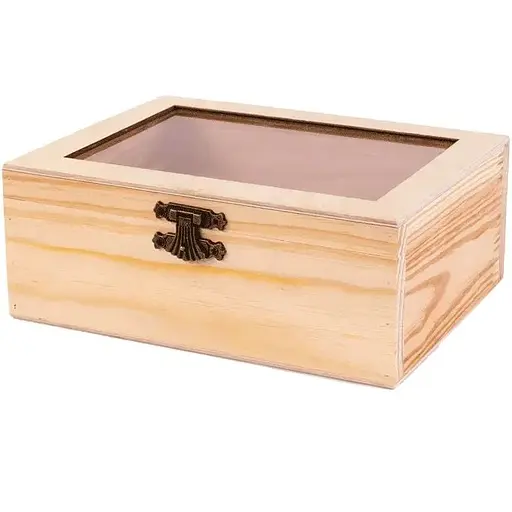 Скринька дерев'яна Rosa Talent з замком та прозорим верхом 20х15х8 см