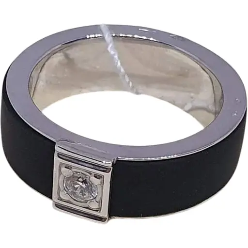 Золотое кольцо Tango с каучуком и фианитом. 900628В 17