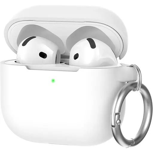 Чехол AhaStyle Colorful Silicone Case для AirPods 4 White [133818]