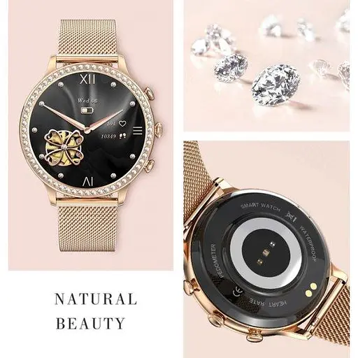 Розумний жіночий наручний смарт годинник Smart IQ Girl (Gold) - фото 8