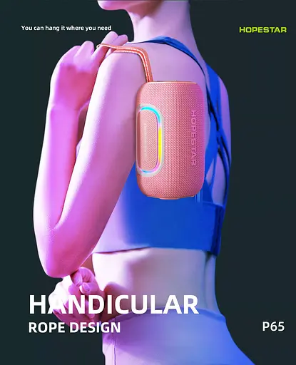 Колонка портативна Hopestar H65 20W Bluetooth з ргб-підсвіткою LED рожева - фото 9