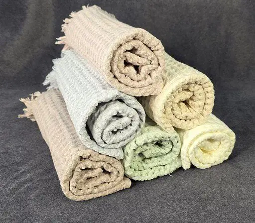 Набор полотенец для лица из льна 6 шт. 50х90 см L& M Home Textiles XT-517-144 вафельные полотенца пастельных цветов в наборе - фото 1