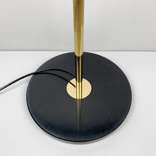 Золотий торшер ABELINA з білим плафоном на два джерела світла Line.F YG 8006-2L GD - фото 4