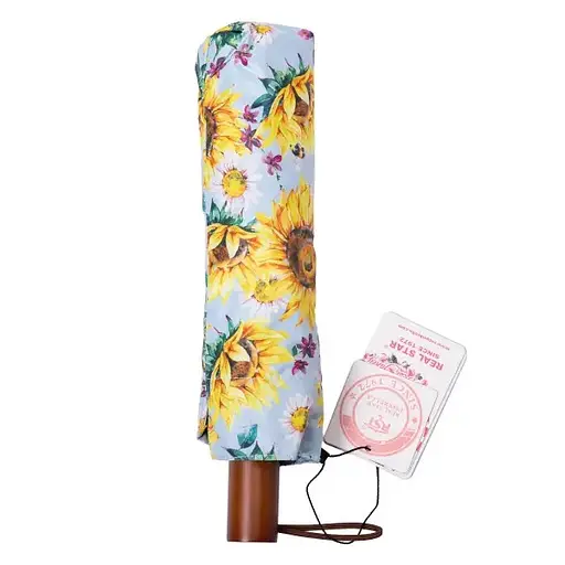 Зонтик Yiwu HP-23-14Y механический складной 100 см желтый - фото 5