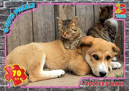 Пазлы G-Toys Домашние любимцы, 70 элементов, AN136