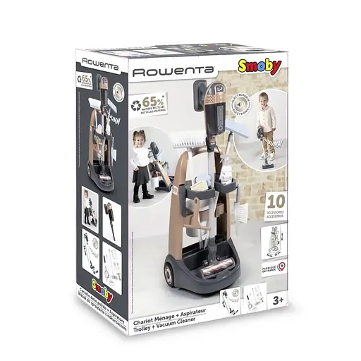 Игровой набор Smoby Тележка для уборки Ровента с ручным пылесосом и аксессуарами (7600330326) - фото 3