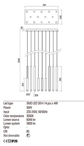 Подвесной светильник Redo MADISON SU LED 56W 3000K SGD (4.1.2) 01-2054 - фото 3