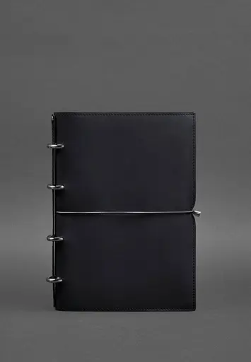 Шкіряний блокнот А4 на кільцях (Софт-бук) 9.0 в м'якій обкладинці синій Краст - фото 2