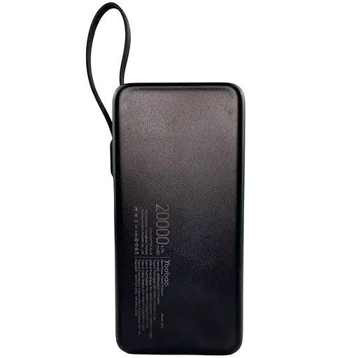 Повербанк зі швидкою зарядкою Yoobao 20000 мАг 22,5W Q22 PD+QC Чорний - фото 2