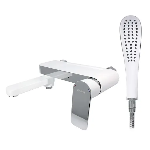 Смеситель для ванны короткий излив белый/хром Ø35 Gappo Noar 1/8 G3248 Белый - фото 1