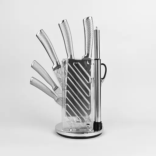 Набор ножей для кухни Maestro MR 1412 8в1 кухонные ножи из нержавеющей стали на вращающейся подставке - фото 2