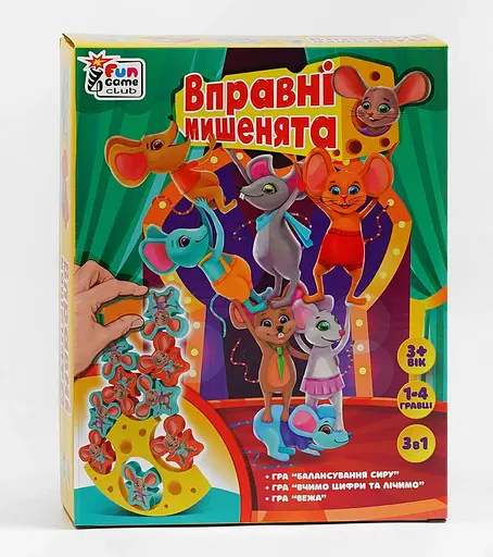 Настольная игра "Искусные мышата" 87231 4FUN Game Club, балансир, изучение цифр, в коробке (6945717411685) - фото 1