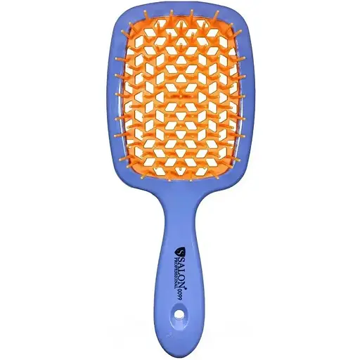 Щітка для волосся Salon Professional SP0099 SL масажна, продувна 20 см синя з помаранчевим - фото 1