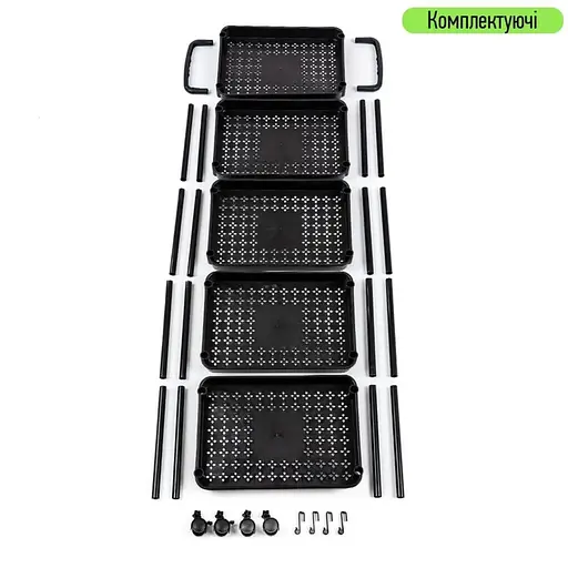 Этажерка Wall Sticker SW-00002109 мобильная пятиярусная универсальная пластиковая 41х25х127 см черная - фото 5