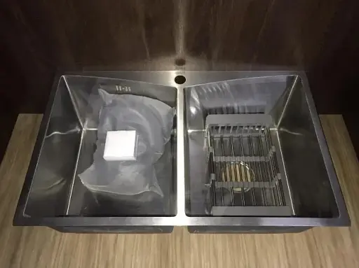 Мийка кухонна Kraft Handmade HD7848-20 подвійна + кошик 780х480х230х3 мм 30412 - фото 3